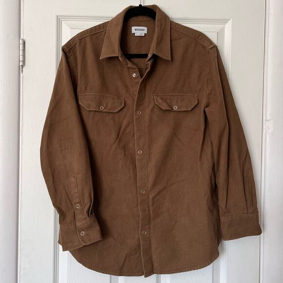 Weekday Heavy Cotton Button-Down Jud Shirt - Size S - Picture 1 of 4